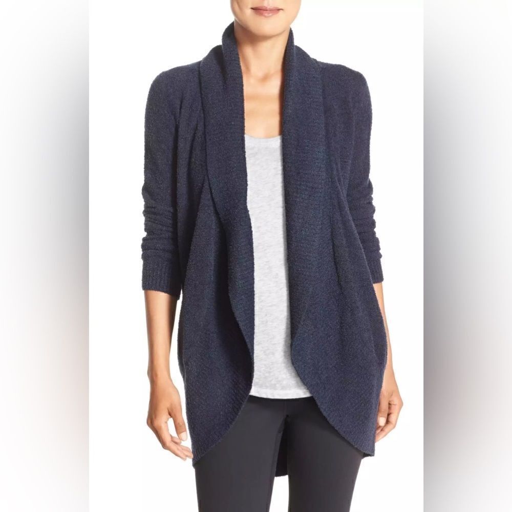 NEW Barefoot Dreams Cozy Chic Lite Circle Cardigan Navy Blue